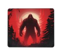 Bois De Bigfoot De La Lune Rouge Tapis De Souris Portable Mouse Pad Bords Cousus Tapis De Souris Gaming pour Maison Bureau Travail 25X30Cm