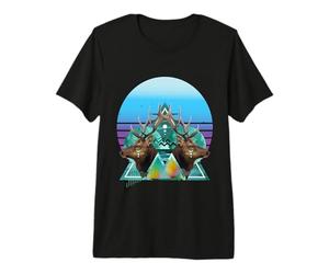 Bois de cerf symétrie Triangles géométriques Cercles Nature T-Shirt Haut de Gamme
