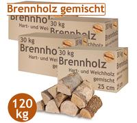 Bois de chauffage Mixte 120 kg Flameup Four Bois franc Bois tendre 25 cm flameup