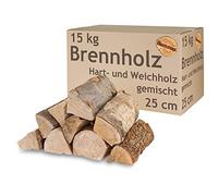 Bois de Chauffage Mixte 15 kg Hêtre Chêne Bouleau Pin Epicéa Bol à feu Bois pour poêles et cheminées Gril 25 cm Chambre séchés flameup