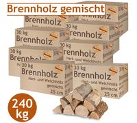 Bois de chauffage Mixte 240 kg Flameup Four Bois franc Bois tendre 25 cm flameup