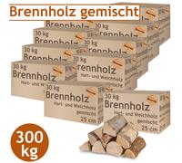 Bois de chauffage Mixte 300 kg Flameup Four Bois franc Bois tendre 25 cm flameup