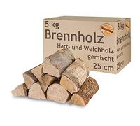 Bois de Chauffage Mixte 5 kg Hêtre Chêne Bouleau Pin Epicéa Bol à feu Bois pour poêles et cheminées Gril 25 cm Chambre séchés flameup