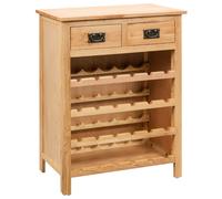 Bois de Chêne Massif Casier Bouteilles Armoire Stockage Étagère de Vins vidaXL