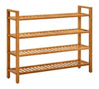 Bois de Chêne Massif Étagère Chaussures 3 Étagères Armoire de Rangement vidaXL