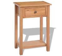 Bois de Chêne Massif Table Console Marron Rangement Salon Table Appoint vidaXL