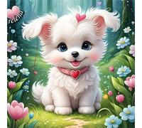 Bois de Chien Blanc Puzzle 90 Pièces Adulte 30x30cm,DIY Divertissement Créatif Puzzles Classiques,l'art De La Décoration Moderne,Cadeau Unique