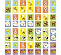 Bois De Jeu De Domino - Animaux De La Ferme 24-Pièces