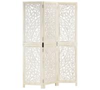 Bois de Manguier Cloison de Séparation 3 Panneaux Blanc Paravent Pièce vidaXL