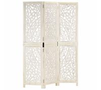 Bois de Manguier Cloison de Séparation 3 Panneaux Blanc Paravent Pièce vidaXL