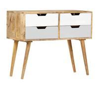 vidaXL Buffet Armoire de Rangement avec 4 Tiroirs Commode Meuble de Rangement Armoire Latérale Maison Intérieur 85x40x71 cm Bois de Manguier Massif Brun G