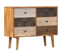 Bois de Manguier Massif Buffet avec Motif Imprimé 130x30x70 cm Commode vidaXL