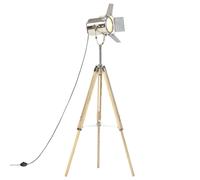 vidaXL Lampadaire à trépied Bois de manguier massif 140 cm Marron G