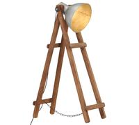 vidaXL Lampadaire Argenté E27 Bois de manguier massif Argent
