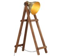 Bois de Manguier Massif Lampadaire Laiton E27 Lampe sur Pied Eclairage vidaXL