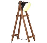Vidaxl Lampadaire Noir E27 Bois De Manguier Massif Marron