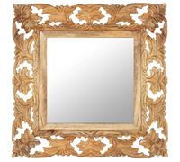 Vidaxl Miroir Sculptã© Ã La Main Marron 50x50cm Bois De Manguier Massif