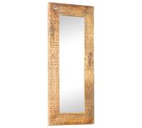 Bois de Manguier Solide Miroir Sculpté à la Main 80x50x2,5 cm Mural vidaXL