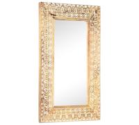 vidaXL Miroir mural sculpté à la main 80x50x2,6 cm Bois de manguier solide