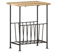 vidaXL Porte-revues 40x30x50 cm Bois de manguier solide et acier Multicolore