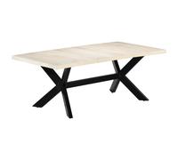 Bois de Manguier Solide Table de Salle à Manger Blanc Dîner Cuisine vidaXL