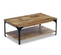 Bois de Manguier Table Basse Table d'Appoint Etagère Bout de Canapé vidaXL