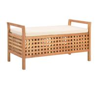 Bois de Noyer Massif Banc de Rangement 93x49x49 cm Banquette Entrée vidaXL