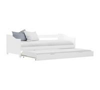 Cadre de lit extensible Blanc Bois de pin 90x200 cm