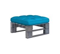 vidaXL Bois de Pin Imprégné de Gris Pouf Palette de Jardin Repose-pied de Patio Pouf d'Extérieur Repose-pied de Terrasse Table Basse de Terrasse G