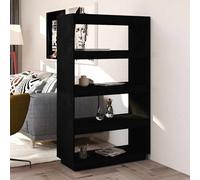 vidaXL Bibliothèque Séparateur de pièce en pin massif 40x35x103 cm Noir