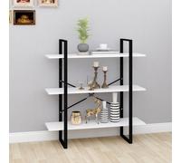 Bois de Pin Massif Bibliothèque à 3 Niveaux Noir 100x30x105 cm Etagère vidaXL