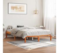 vidaXL Cadre de lit 140x190 cm en bois de pin massif cire marron 844845