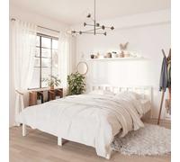 Bois de Pin Massif Cadre de Lit Blanc 160x200 cm Adulte Double Chambre vidaXL