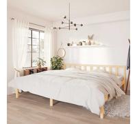 Bois de Pin Massif Cadre de Lit Blanc 160x200 cm Adulte Double Chambre vidaXL
