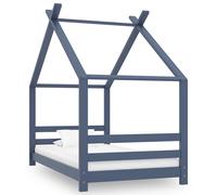Bois de Pin Massif Cadre de Lit d'Enfant Gris 80x160 cm Chambre Maison vidaXL