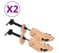 Bois de Pin Massif Embauchoirs 2 Paires Pointure 36-40 Support Modeleur vidaXL