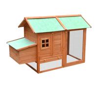 Bois de Pin Massif et Sapin Poulailler Cage à Poules Cabane Multicolore vidaXL