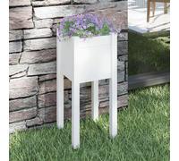 Bois de Pin Massif Jardinière d'Extérieur Blanc 31x31x70cm Lit Surélevé vidaXL