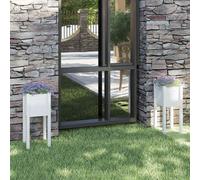 Vidaxl Jardinières D'extérieur 2 Pcs Blanc 31x31x70 Cm Bois De Pin Blanc