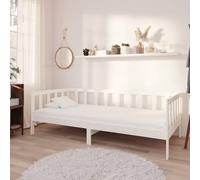 Bois de Pin Massif Lit avec Matelas 90x200 cm Blanc Canapé-lit Simple vidaXL