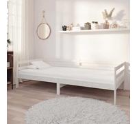 Bois de Pin Massif Lit avec Matelas 90x200 cm Blanc Canapé-lit Simple vidaXL