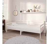 Bois de Pin Massif Lit avec Matelas 90x200 cm Gris Lit d'Invité Simple vidaXL