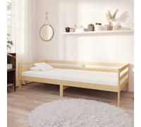 Bois de Pin Massif Lit avec Matelas 90x200 cm Gris Simple Canapé-lit vidaXL