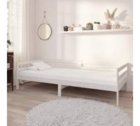 Bois de Pin Massif Lit avec Tiroirs 90x200 cm Blanc Canapé-lit Simple vidaXL