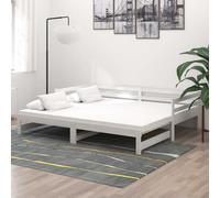 Bois de Pin Massif Lit Coulissant 2x(90x200) cm Blanc Canapé-lit Salon vidaXL