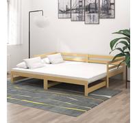 Bois de Pin Massif Lit Coulissant 2x(90x200) cm Lit d'Invité Canapé-lit vidaXL