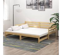 Bois de Pin Massif Lit Coulissant 2x(90x200) cm Lit d'Invité Canapé-lit vidaXL