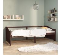 Bois de Pin Massif Lit de Repos 3 Places Gris Foncé 90x200 cm Simple vidaXL