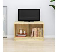 Bois de Pin Massif Meuble TV Blanc 70x33x42 cm Centre Divertissement vidaXL