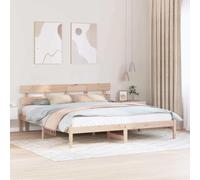 Bois de pin Massif Moderne avec tête de lit 180 x 200 cm Marron